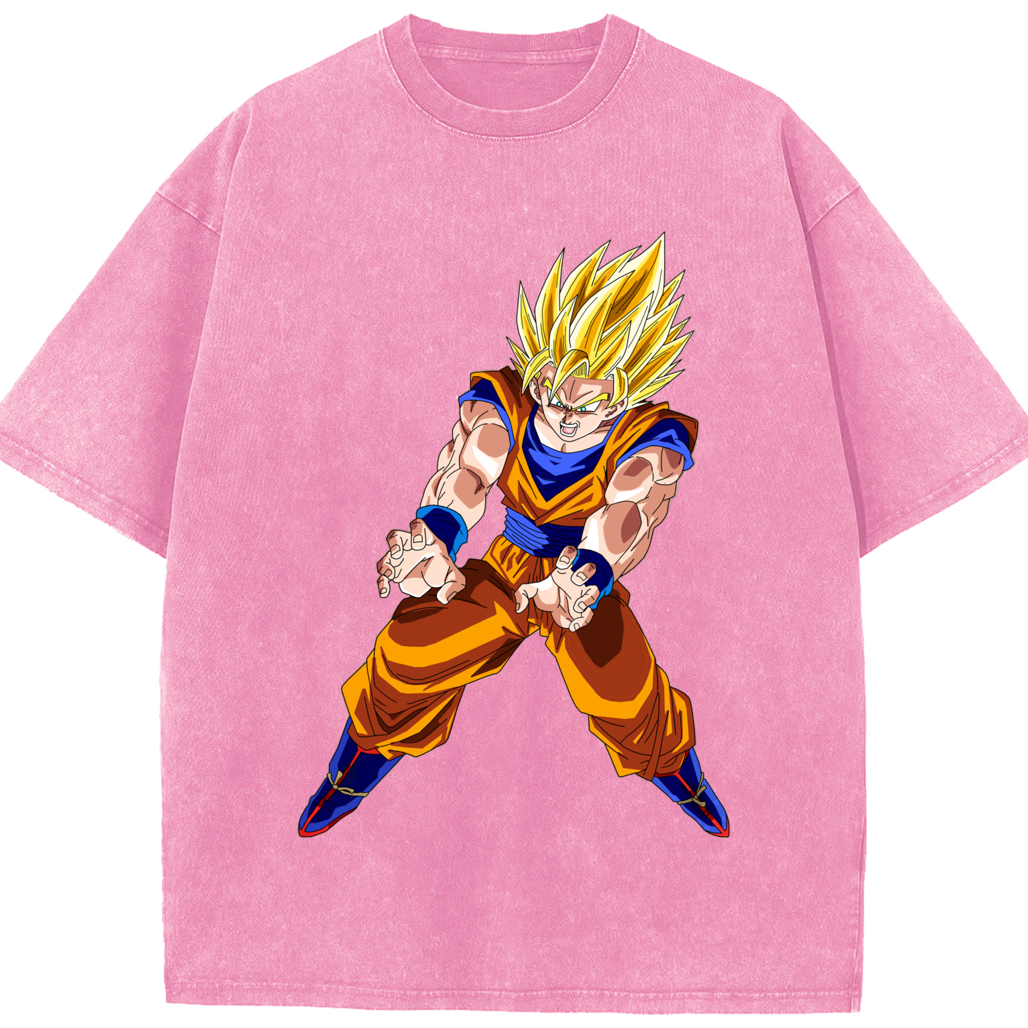 （画像用） ドラゴンボール 孫悟空（そん ごくう）Son Goku カカロット DRAGON BALL Kakarotto 綿100% ヴィンテージ風 半袖Tシャツ（フロントプリント）